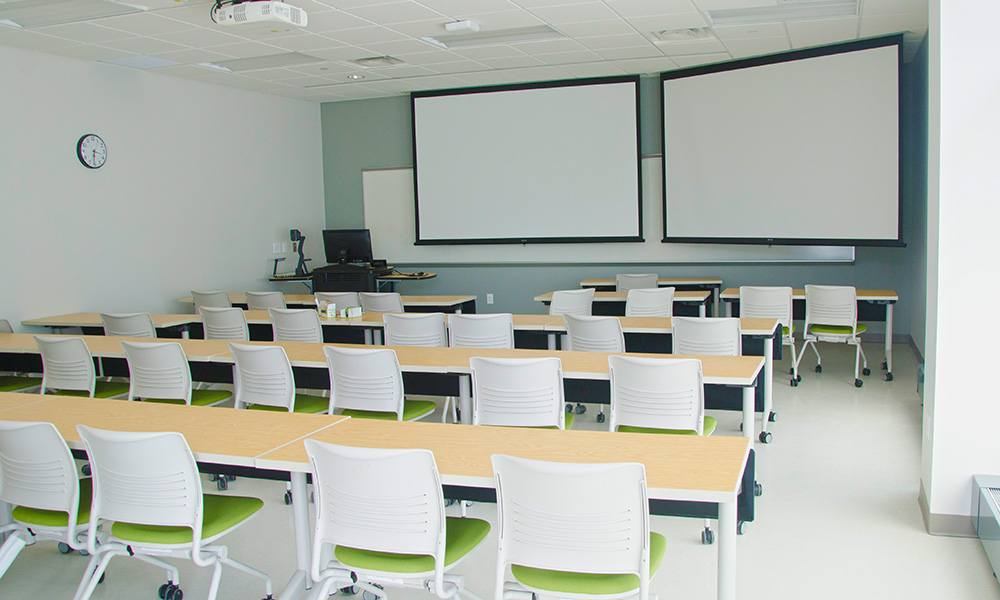 an empty classroom 