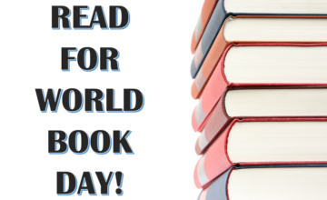 Poster to encourage to people to read for World Book Day