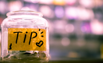 Photo of a jar with the word "TiP" and a heart